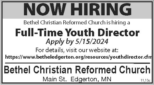 Bethel Christian Reformed Church - Youth Director