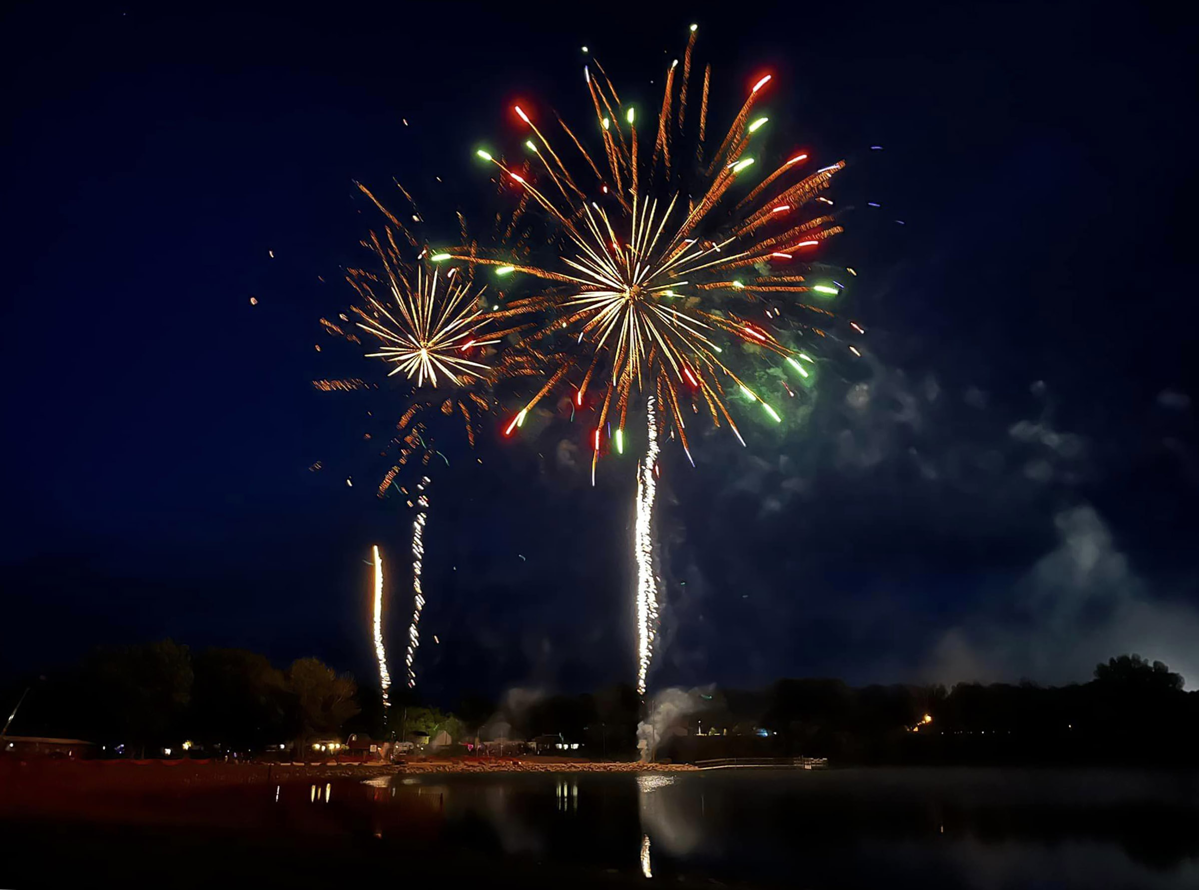 Crowds enjoyed a spectacular fireworks show at the end of a full day of Fourth of July activities at the Lake in Luverne. Heather Johnson/Rock County Star Herald Photo