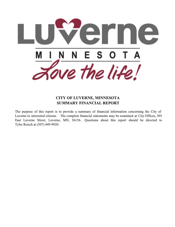 2024 City of Luverne Financial Statement page 1