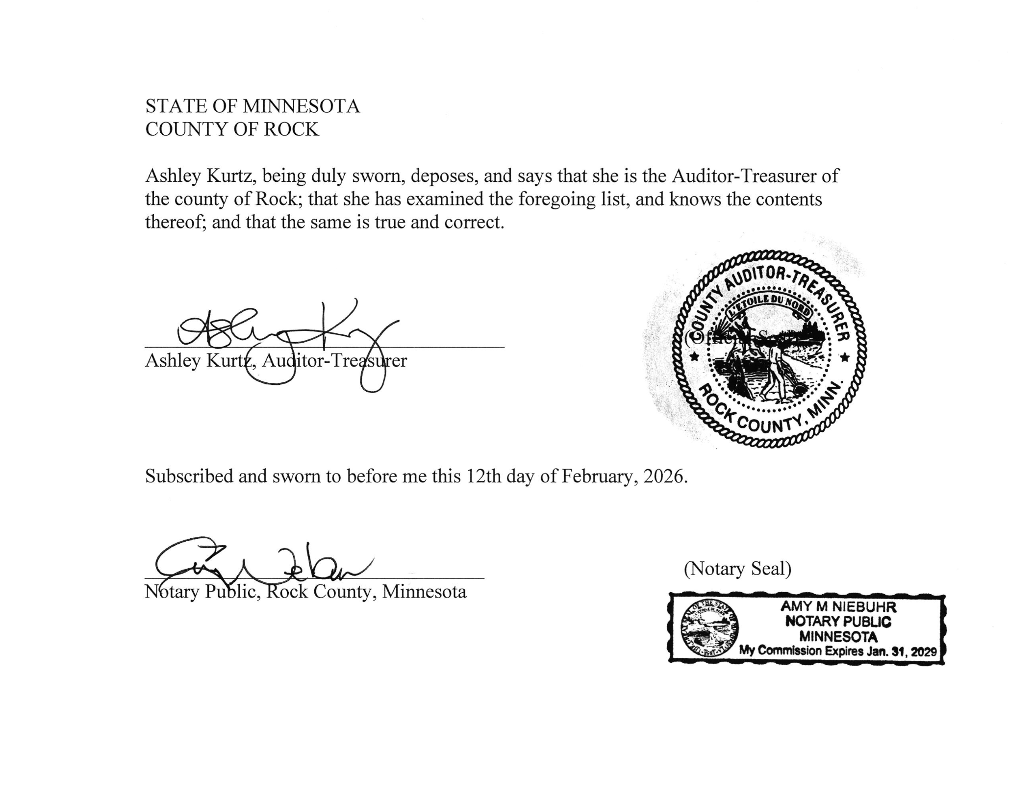 Auditor's Affidavit 