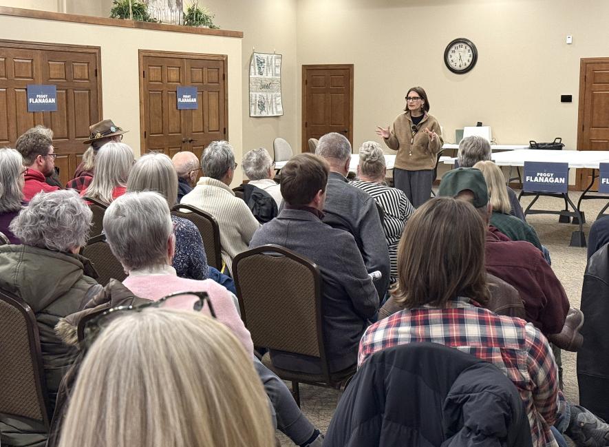 Minnesota Lt. Gov. Peggy Flanagan was in Luverne Saturday night at Generations Events Center. She is seeking the DFL endorsement for U.S. Senate. Lori Sorenson/Rock County Star Herald Photo
