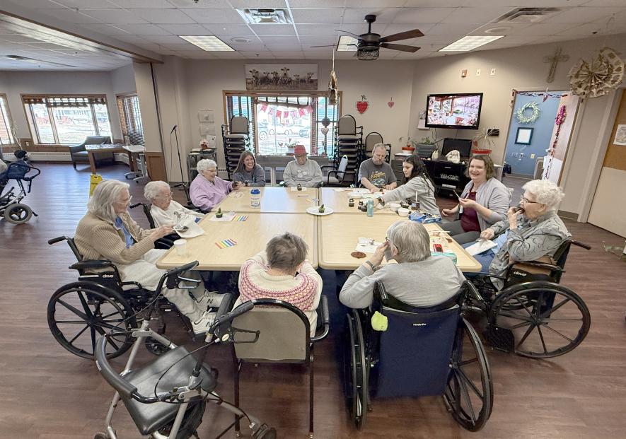Groundhog Day is celebrated by residents at the Good Samaritan Center —Mary Jane Brown Home Monday as they participate in the weekly “Bake and Taste” activity by creating a pop-up groundhog with Oreos. Lori Sorenson/Rock County Star Herald Photo