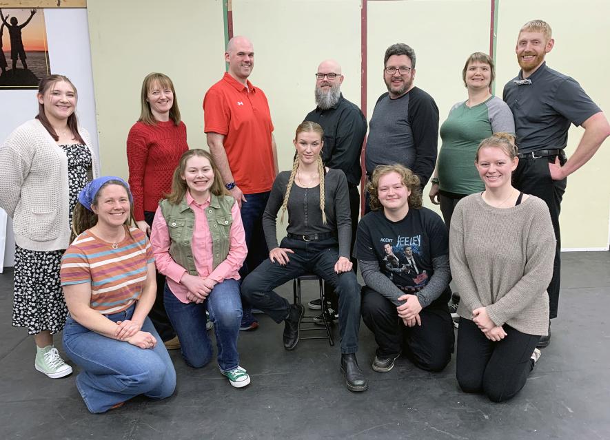 Cast and crew for the upcoming Green Earth Players’ “A Night at the Palace at the Palace Theatre” will be April 4-6 and April 10-13 in Luverne. The cast includes (front, from left) Berty Stearns, Sarah Prohl, Hannah Ehlers, Theo Babb, Haley Boltjes, (back) Leah Moeller, Katrina Brown, Chris Brown, Tyler Johnson, Casey McKenzie, Nichole Tieskotter and Brian Tieskotter. Not pictured is Travis Hubbard. Mavis Fodness/Rock County Star Herald Photo