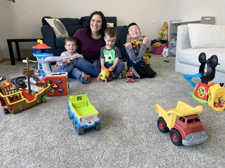 Priscilla Nath (center) is the Early Childhood Family Education parent educator at Luverne Schools. She’s pictured with her children (from left) Ben, Ezra and Freddy. Nath is spearheading a toy swap Saturday, April 12, where gently used toys, games and stuffed animals can be donated and/or swapped with others who brought in similar items. Community members may drop off items at Luverne Community Education now through April 11. Mavis Fodness/Rock County Star Herald Photo