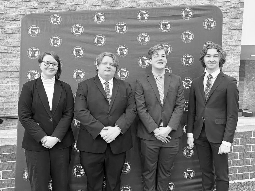 Four Luverne High School students participated at Friday’s Class A Minnesota State High School Speech Tournament in Shakopee. They are Brianna Kinsinger (left), Xavier McKenzie, Tyler Hodge and Zander Carbonneau. Shared Image