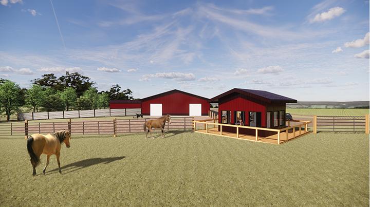 A counseling cabin will soon be under construction on the west side of the arena at Rock Ranch near Hills. The cabin will have large windows and an observation deck on each side of the 16-by-16-foot structure. Shared Image