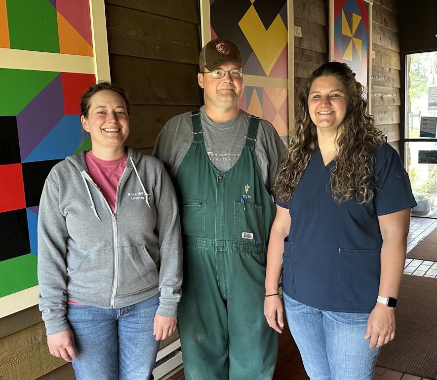 Veterinarians at Rock Veterinary Clinic in Luverne are (from left) Dr. Erin deKoning, Dr. Jason Johnson and Dr. Michelle Engen. Lori Sorenson/ Rock County Star Herald Photo