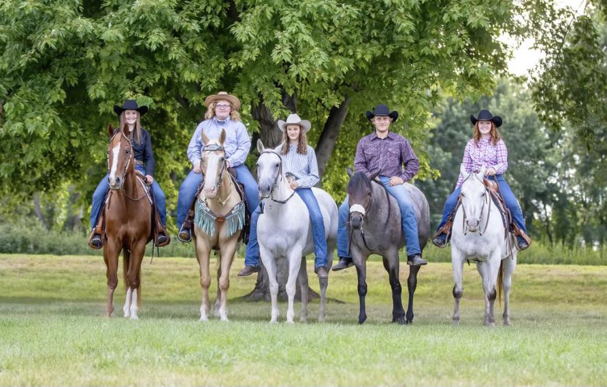 Representing Rock County at the 2024 Minnesota State 4-H Horse Show in St. Paul were (from left) Claire Boeve, Andrea Honken, Paige Blom, Cash Bonnett and Lily Ehlers. Photo courtesy of Bonnie Meinerts