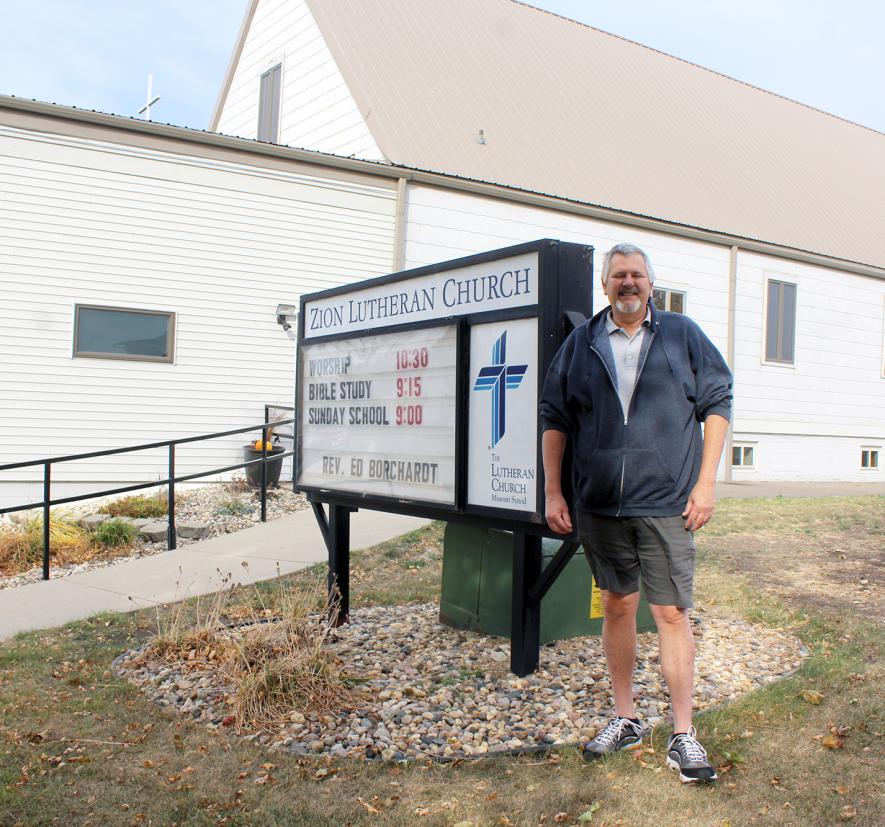 Pastor Ed Borchardt began his duties at Zion Lutheran Church in Hardwick Sept. 1. His focus with the 170-member church is the 40 youth in the congregation. He and his wife, MaryLynn, are closer to their four children and one granddaughter with their move to Hardwick. Mavis Fodness/Rock County Star Herald Photo