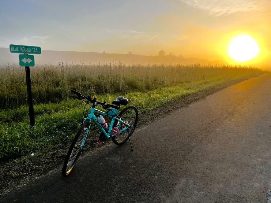 Luverne’s Heather Johnson shared this image of her early Friday morning, Aug. 29, bike ride on the newly resurfaced Blue Mound Trail.