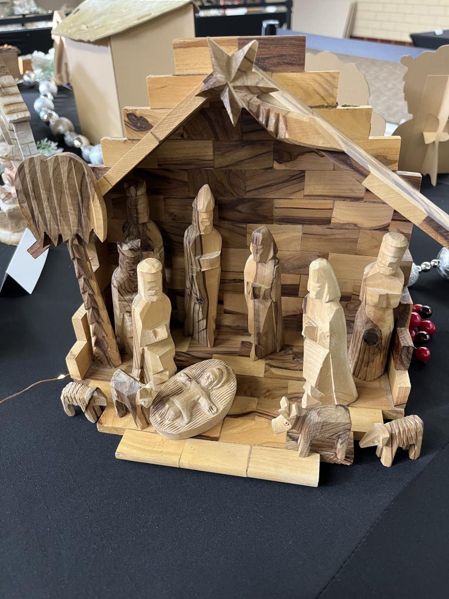Janet Marshall shared this large olive wood nativity that she and her husband, Eugene, received as a wedding gift 35 years ago. Heather Johnson/Rock County Star Herald Photo