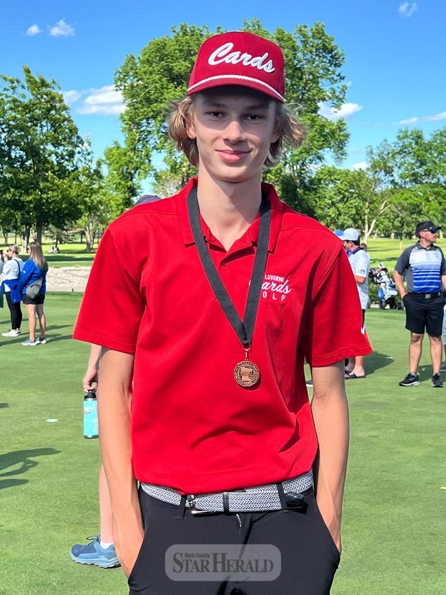 Senior Owen Sudenga qualified for the boys’ individual state tournament on May 29 at Oakdale Golf Club in Buffalo Lake. 
