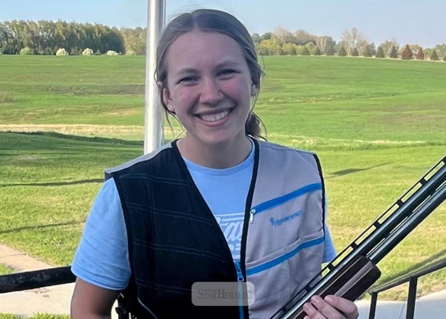 Greg Hoogeveen photo/LHS trap Senior Piper Wynia shot a perfect 25-straight in Week 3 of trapshooting at the Luverne Gun Club. 