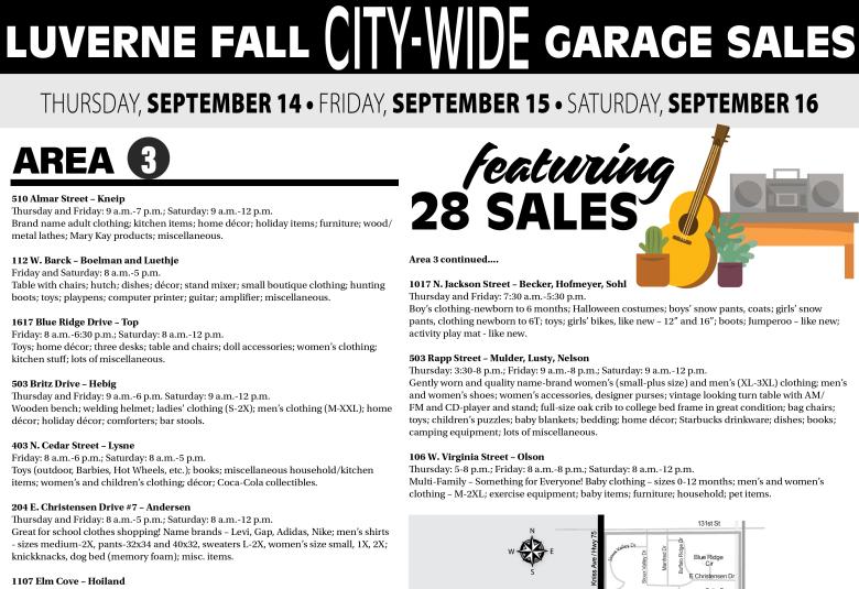 Luverne Fall 2023 City-Wide Garage Sales