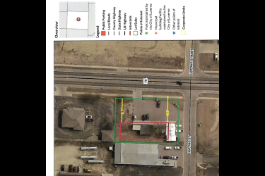 This drawing shows the northeast corner visual of the new construction Peter Dikun is planning for the former Vinnie’s property on South Highway Highway 75.