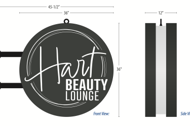 Hart Beauty Lounge sing will extend from the building front.
