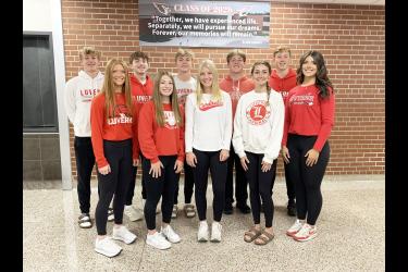 Luverne High School will crown the 2025 Homecoming king and queen at 7 p.m. Monday, Sept. 15, in the performing arts center. Candidates include (front, from left) Anna Banck, Julia Beyer, Addyson Mann, Ella Schmuck, Hannah Woodley, (back) Connor Bose, Kasey Buss, Josh Hansen, Tyler Hodge and Jaydon Johnson. Mavis Fodness/Rock County Star Herald Photo