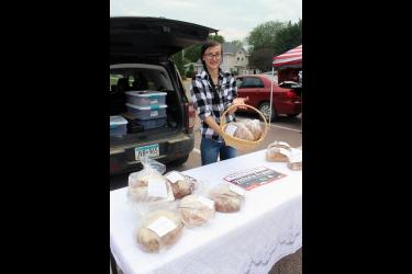 Victoria Frahm debuted her sourdough bread at the Luverne Farmers Market Thursday, Sept. 7. She calls her cottage business “Baked from the Heart.” Rock County Star Herald Photo/Mavis Fodness